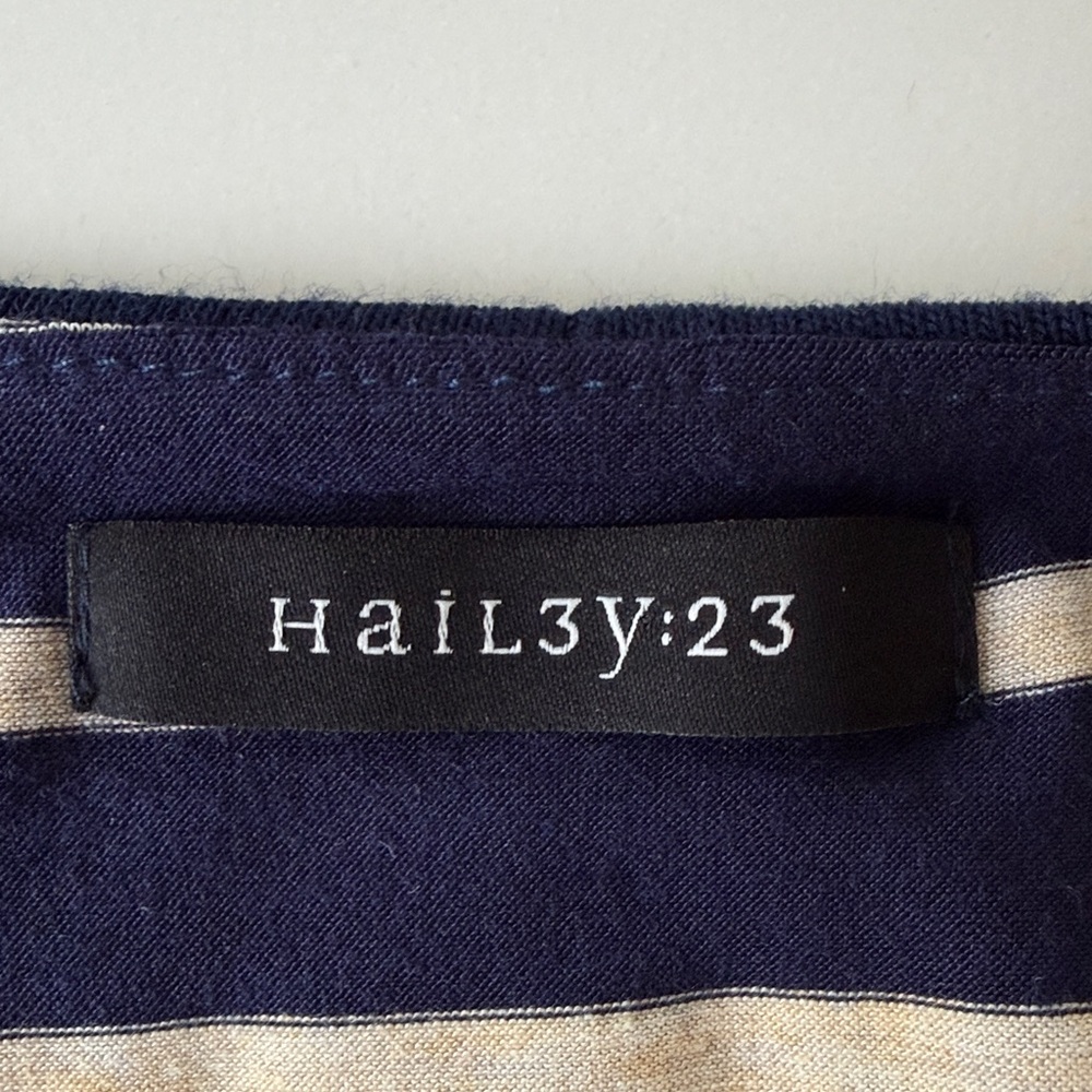 HAILEY 23 Joel popover knit dress size M blue ivory striped Stitchfix - Picture 4 of 6